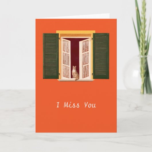 Carte De Remerciements Chat dans la fenêtre (Devant)