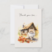 Carte De Remerciements Chat de campagne d'automne (Devant)