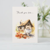 Carte De Remerciements Chat de campagne d'automne (Debout devant)