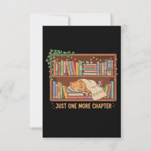 Carte De Remerciements Chat de lecture cosy "Juste un chapitre de plus" A