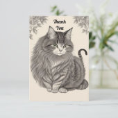Carte De Remerciements Chat domestique (Debout devant)
