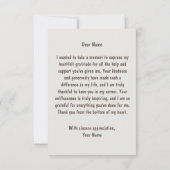 Carte De Remerciements Chat et fleurs de Boho (Dos)