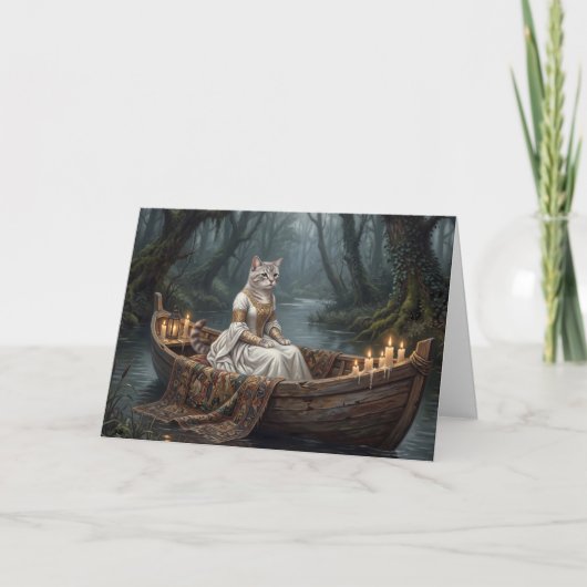 Carte De Remerciements Chat éthéré dans un bateau (Devant)