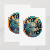 Carte De Remerciements Chat étrange qui fixe vos phares (Devant / Derrière)