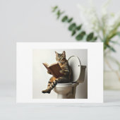 Carte De Remerciements Chat heureux : Conception de chaton mignon pour le (Debout devant)
