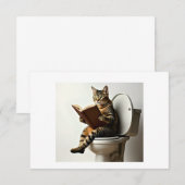 Carte De Remerciements Chat heureux : Conception de chaton mignon pour le (Devant / Derrière)