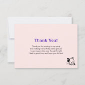 Carte De Remerciements Chat Kitty Dormant rose (Dos)
