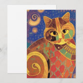 Carte De Remerciements Chat kitty voix mosaique marocaine (Devant / Derrière)