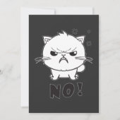 Carte De Remerciements Chat mignon en colère en train de baiser Non. (Devant)