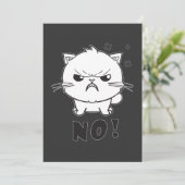 Carte De Remerciements Chat mignon en colère en train de baiser Non. (Debout devant)