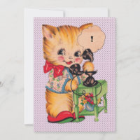 Chat mignon Kitsch Kawaii avec impression de télép