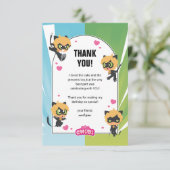 Carte De Remerciements Chat Noir Chibi Anniversaire Miraculeux (Debout devant)