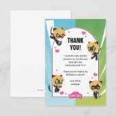 Carte De Remerciements Chat Noir Chibi Anniversaire Miraculeux (Devant / Derrière)