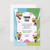 Carte De Remerciements Chat Noir Chibi Miraculous Anniversaire (Devant / Derrière)