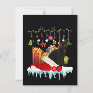 Carte De Remerciements Chat Noir Présent De Mon Noël