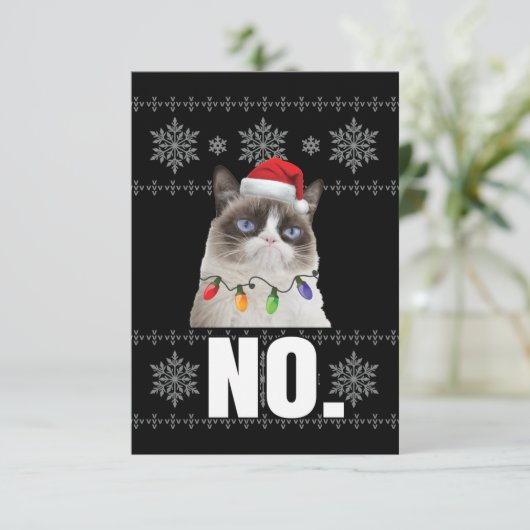 Carte De Remerciements Chat Non Grumpy Xmas Chats Pas De Vilains Cadeaux  (Debout devant)