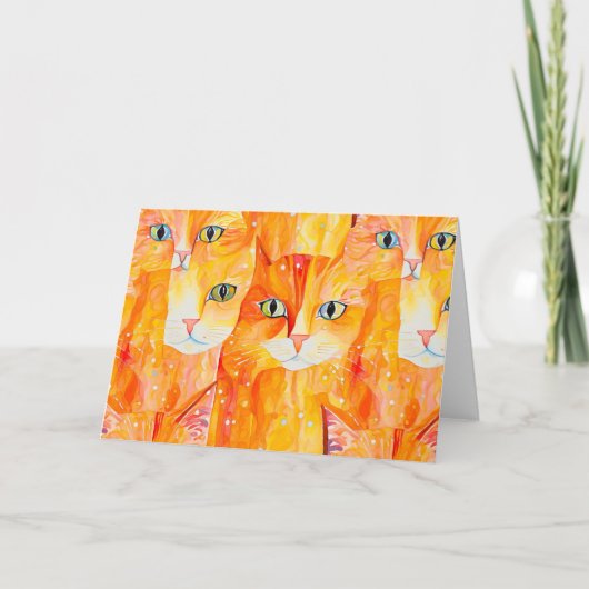 Carte De Remerciements chat orange Abstrait (Devant)