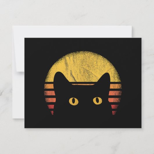 Carte De Remerciements Chat Rétro Vintage (Devant)