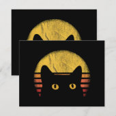 Carte De Remerciements Chat Rétro Vintage (Devant / Derrière)
