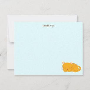 Carte De Remerciements Chat Tabby Orange Dormant