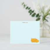 Carte De Remerciements Chat Tigre Orange Endormi (Debout devant)