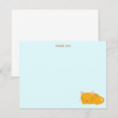 Carte De Remerciements Chat Tigre Orange Endormi (Devant / Derrière)
