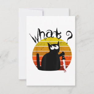 Carte De Remerciements Chat vintage Ce Chat Noir Murderme Halloween avec