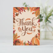 Carte De Remerciements Châtaignes citrouilles automne (Debout devant)