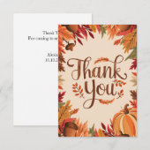 Carte De Remerciements Châtaignes citrouilles automne (Devant / Derrière)