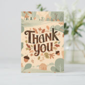 Carte De Remerciements Châtaignes citrouilles automne (Debout devant)