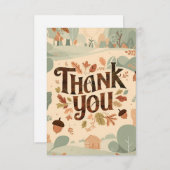 Carte De Remerciements Châtaignes citrouilles automne (Devant / Derrière)