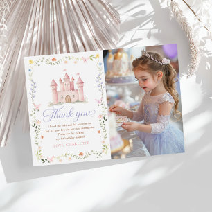 Carte De Remerciements Château de Princesse Fleur Sauvage Photo d'anniver