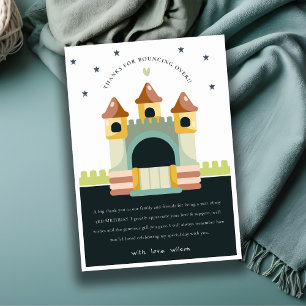 Carte De Remerciements Château Gonflable Pastel Saut & Jeu Anniversaire E