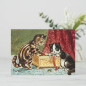 Carte De Remerciements Chatons au trésor par Louis Wain (Debout devant)