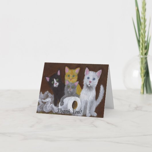 Carte De Remerciements Chatons Joueurs (Devant)