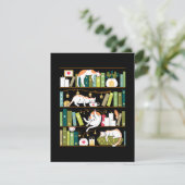 Carte De Remerciements Chats de bibliothèque - chats fantaisistes sur les (Debout devant)