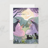 Carte De Remerciements Chats de l'heure de sorcière (Devant / Derrière)