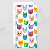 Carte De Remerciements Chats et amis à l'aquarelle (Devant / Derrière)