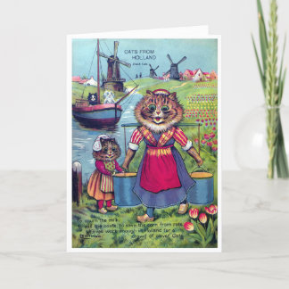 Carte De Remerciements Chats hollandais - Louis Wain