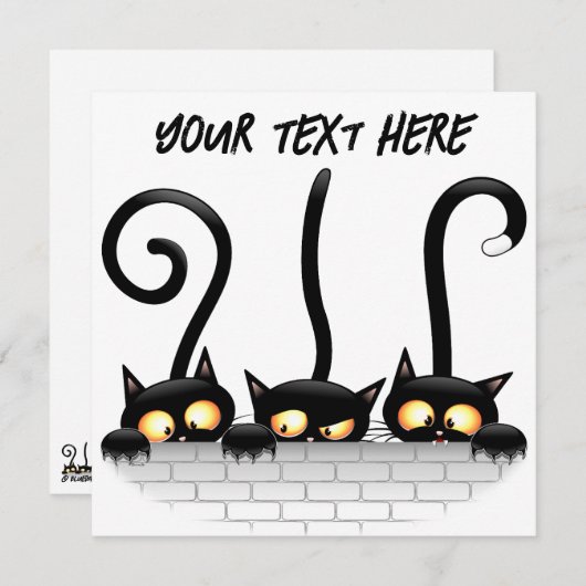 Carte De Remerciements Chats méchants, joueurs et personnages drôles (Devant / Derrière)