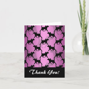 Carte De Remerciements Chats noirs sur rose