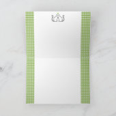 Carte De Remerciements Chats romantiques en amour Coeur vert En vichy Mar (Intérieur)