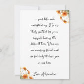 Carte De Remerciements Chatte noire d'automne avec tracteur (Dos)