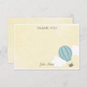 Carte de remerciements chaud de ballon à air (Devant / Derrière)