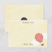 Carte de remerciements chaud de ballon à air (Devant / Derrière)