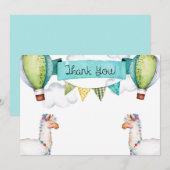 Carte de remerciements chaud de ballon à air de (Devant / Derrière)