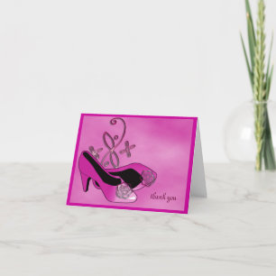 Carte De Remerciements Chaud talons roses Quinceanera 15e anniversaire Me