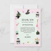 Carte De Remerciements Chaud vert sorcier Halloween anniversaire (Devant)