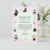 Carte De Remerciements Chaud vert sorcier Halloween anniversaire (Debout devant)