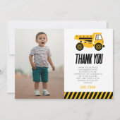 Carte De Remerciements Chauffage de construction Camion Bulldozer fête d' (Devant)